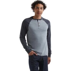 Hanes Two Tone Raglan Long Sleeve Henley Shirt‎ Casual Comfort Mens Small NWT
